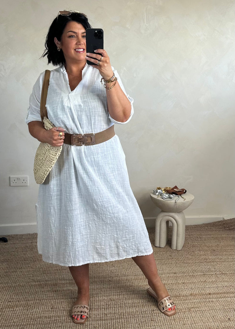 Camille cotton tunic - white