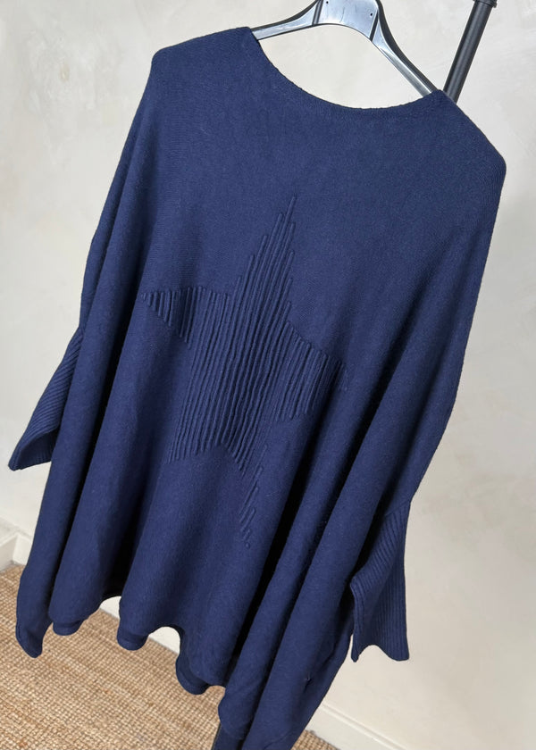 Diana ribbed star knit - navy