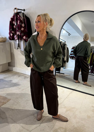 Maria collared knit - Khaki