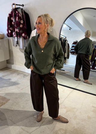 Maria collared knit - Khaki
