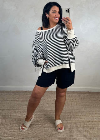 Linen blend shorts - Black
