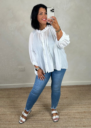Laney frayed hem jeans (sizes 16-26)