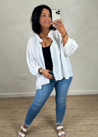 Laney frayed hem jeans (sizes 16-26)