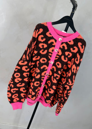 Sam chunky animal print knit - Chocolate