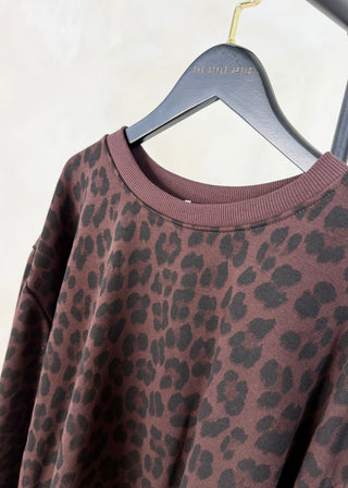 Teddy animal print sweater - Chocolate
