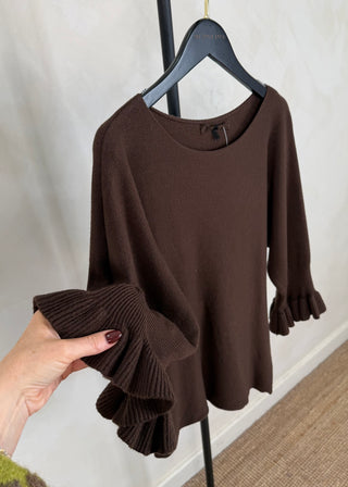 Jessie frill knit - Chocolate