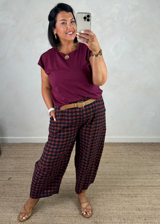 Cap sleeve Tee - Merlot