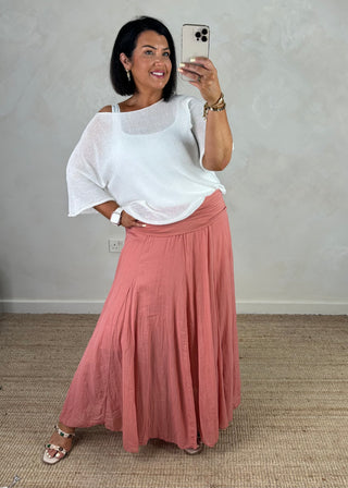 Tamra cotton skirt - Coral