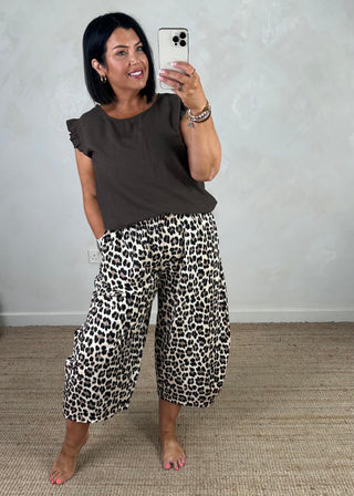 Sid barrel leg trouser - Leopard