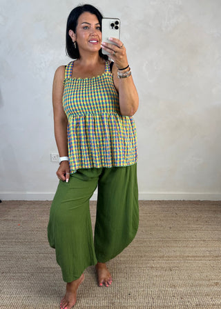 Elsie checked tie top - three