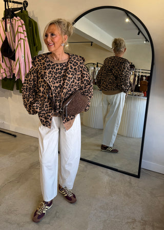 Amber animal print hoodie - Camel