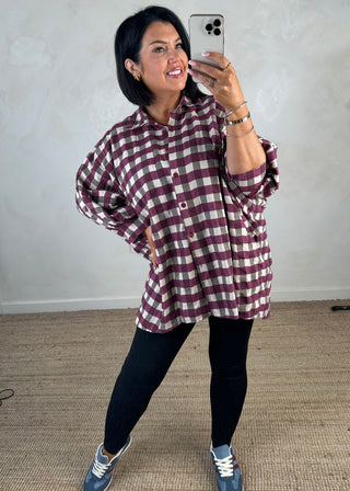 Raye check shirt - Merlot