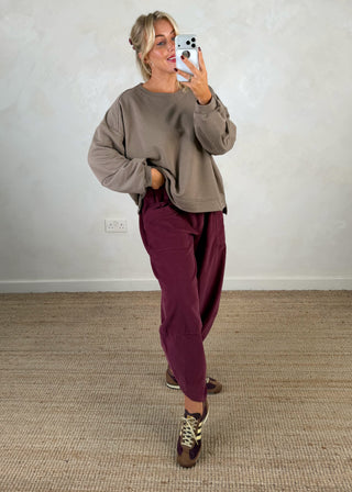 Iconic print sweater - Taupe-The Style Attic