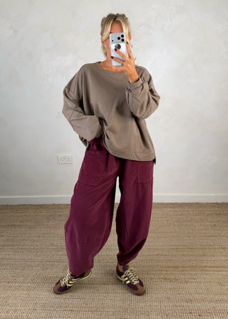 Iconic print sweater - Taupe-The Style Attic