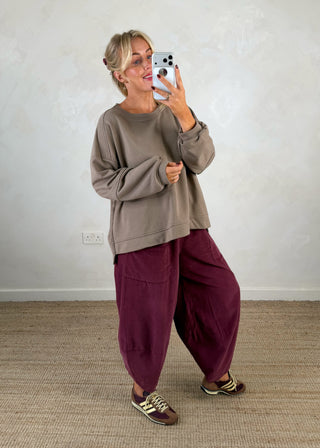 Iconic print sweater - Taupe-The Style Attic