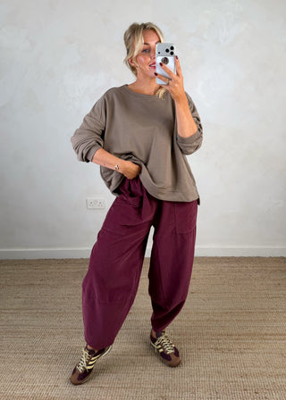 Iconic print sweater - Taupe-The Style Attic