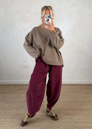 Iconic print sweater - Taupe-The Style Attic