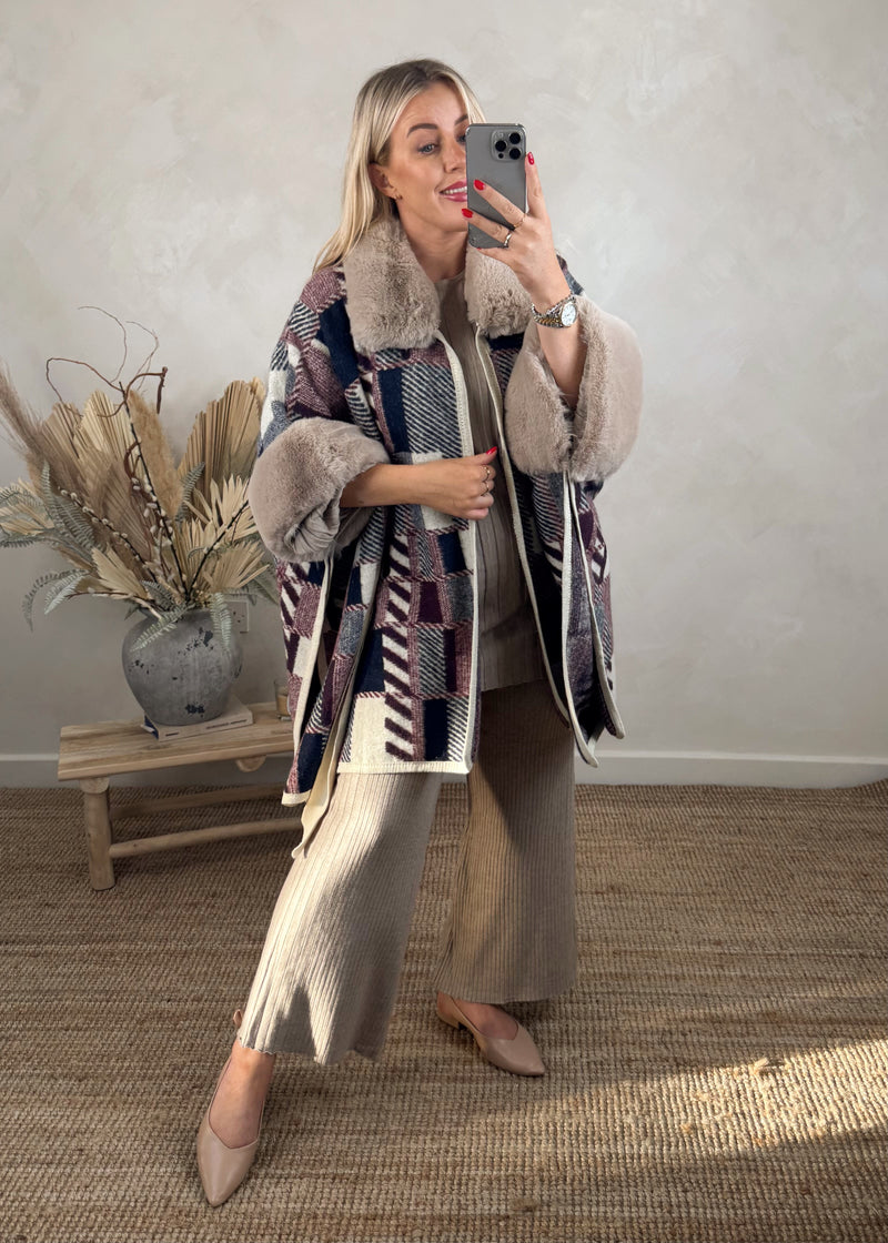 Ida fur trim jacket-The Style Attic