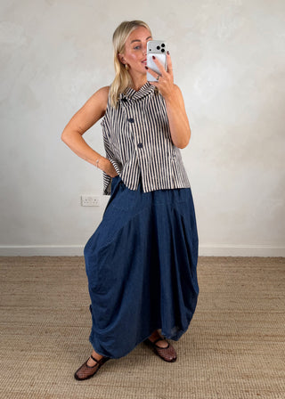 Imogen striped waistcoat - Berry-The Style Attic