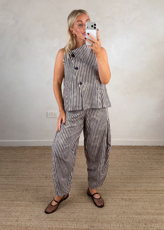 Imogen striped waistcoat - Navy-The Style Attic