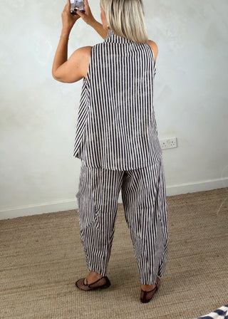 Imogen striped waistcoat - Navy-The Style Attic