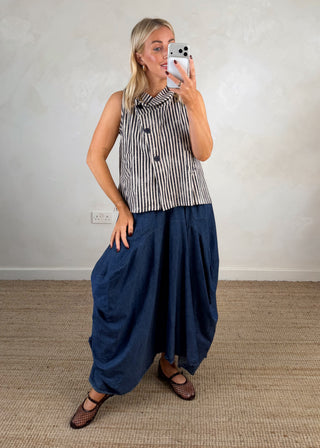 Imogen striped waistcoat - Navy-The Style Attic