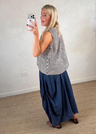 Imogen striped waistcoat - Navy-The Style Attic