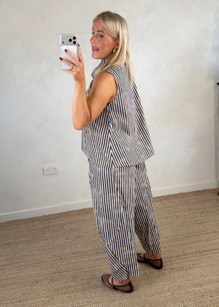 Imogen striped waistcoat - Navy-The Style Attic