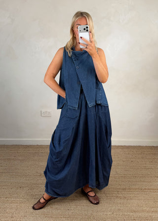 Imogen waistcoat - Denim-The Style Attic