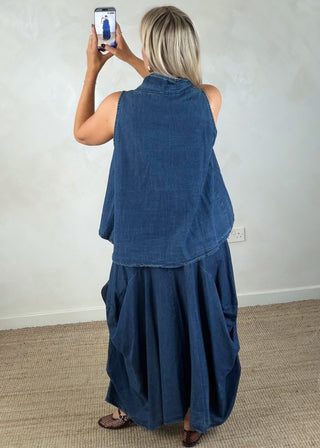 Imogen waistcoat - Denim-The Style Attic