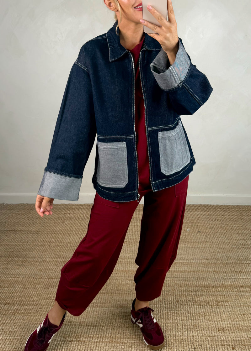 Indigo denim jacket-The Style Attic
