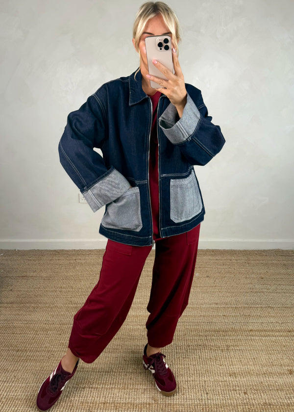 Indigo denim jacket-The Style Attic