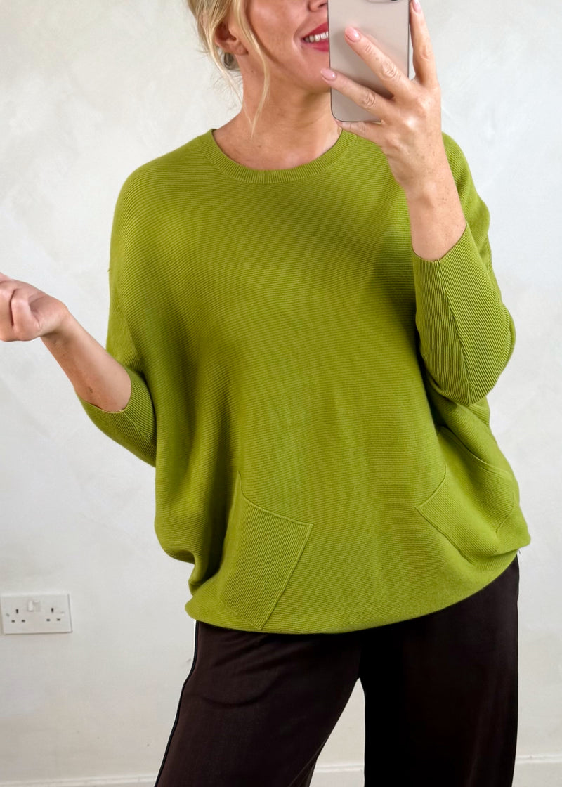 Ingrid pocket knit - denim blue-The Style Attic