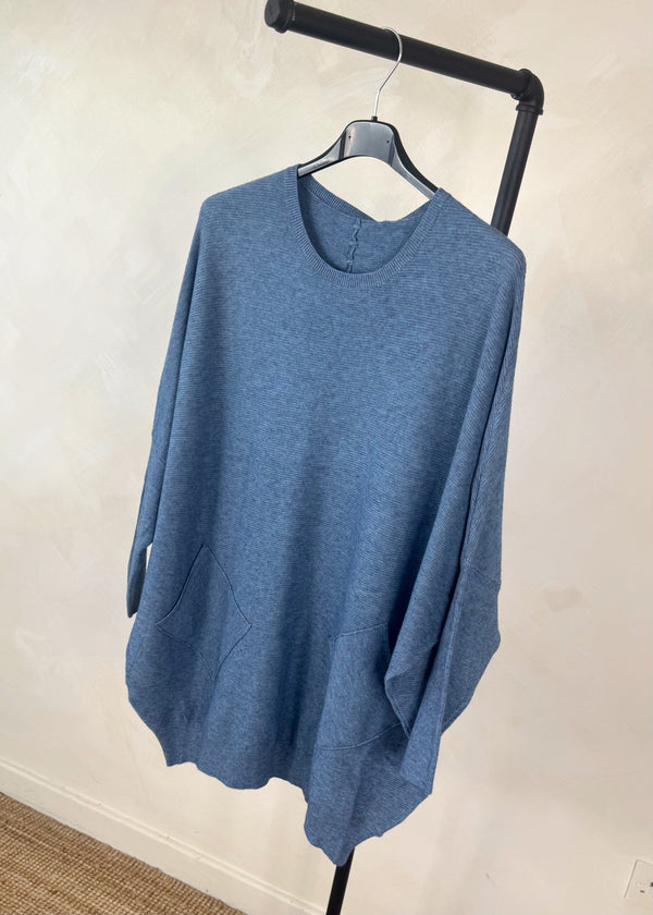 Ingrid pocket knit - denim blue-The Style Attic