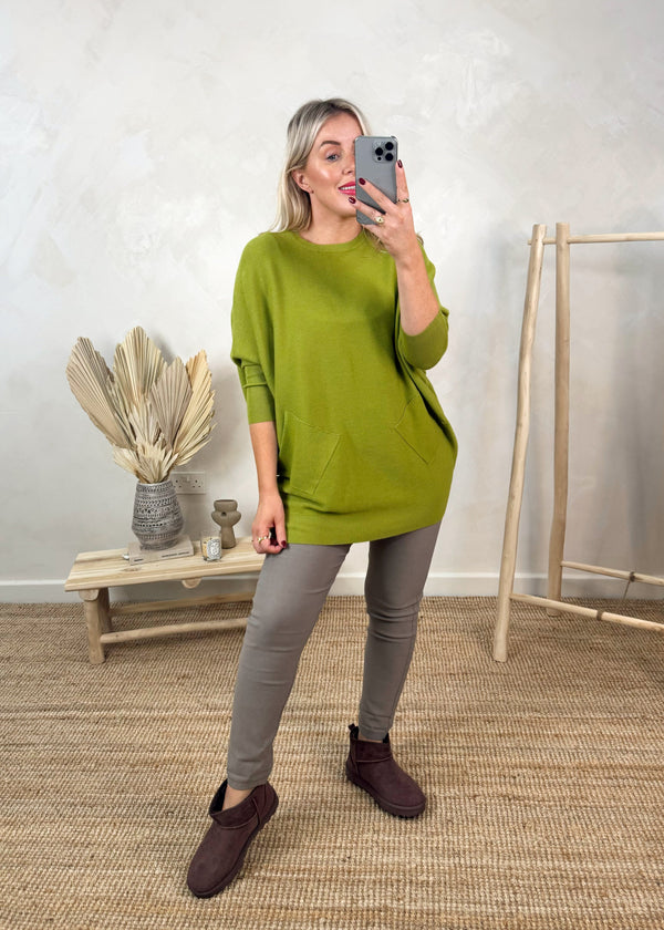 Ingrid pocket knit - pistachio-The Style Attic