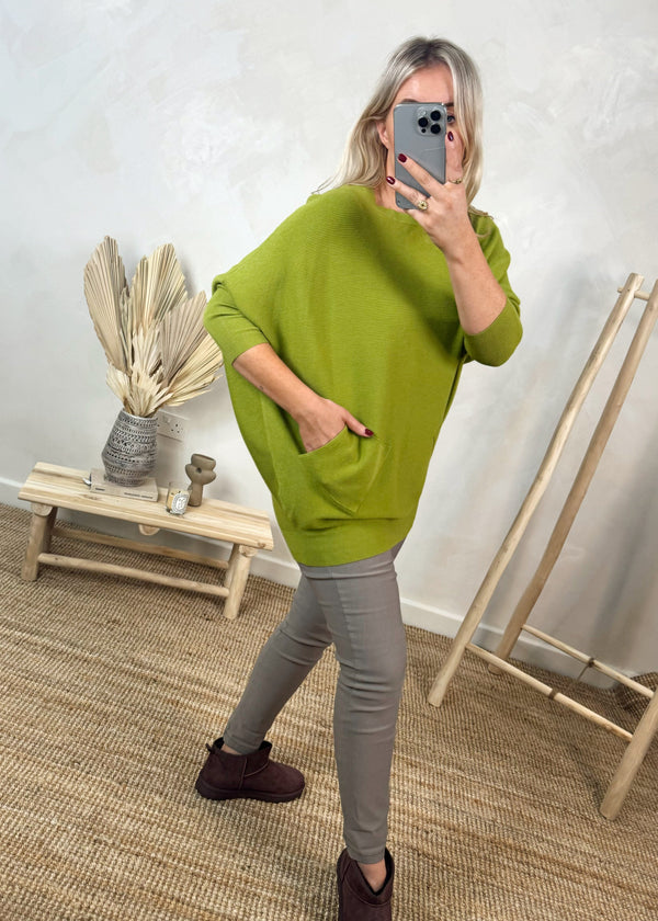 Ingrid pocket knit - pistachio-The Style Attic