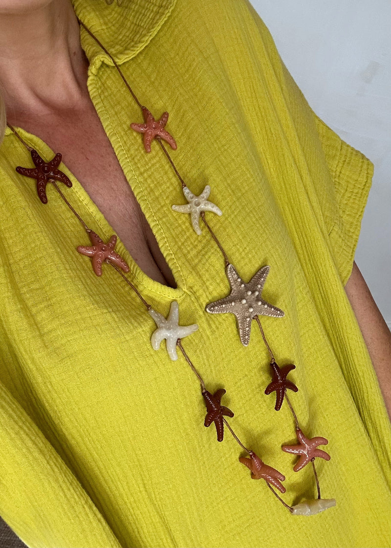 Iris cheesecloth tunic - chartreuse-The Style Attic