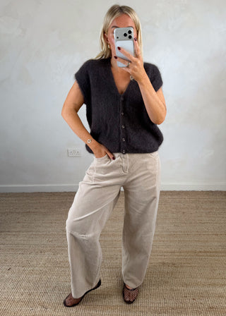 Isla mohair blend knit - Chocolate-The Style Attic