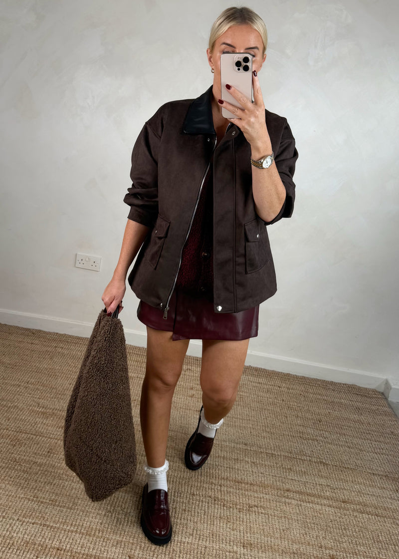 Jack barn jacket - chocolate-The Style Attic