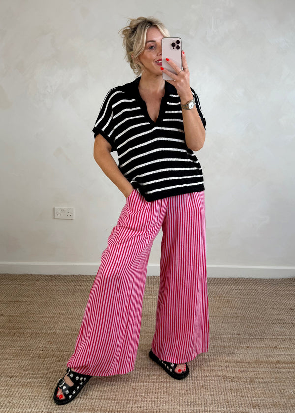 Jade striped top - black/white-The Style Attic