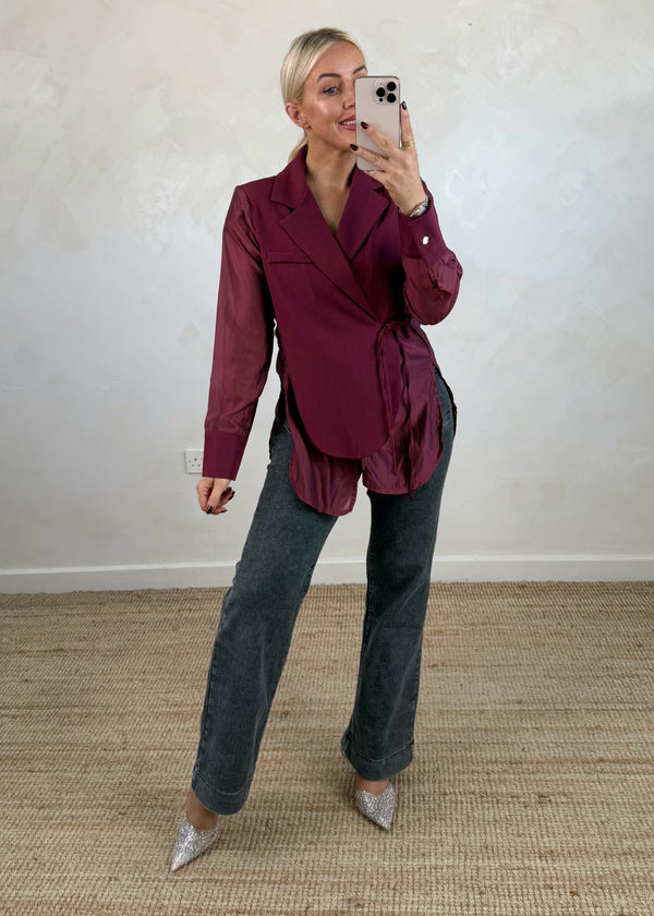 Jamie tie blazer-The Style Attic