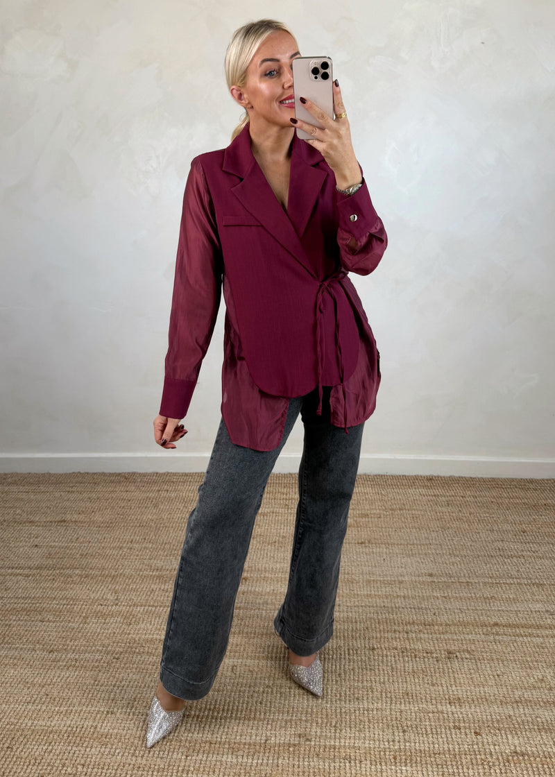 Jamie tie blazer-The Style Attic