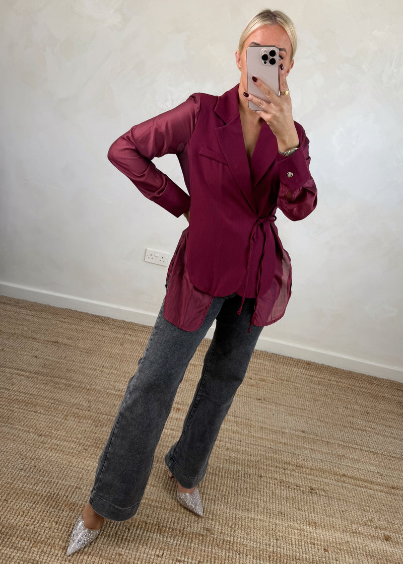 Jamie tie blazer-The Style Attic