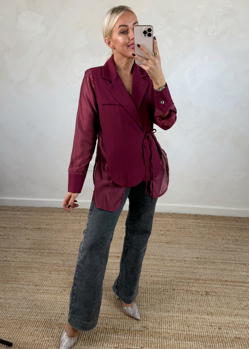 Jamie tie blazer-The Style Attic