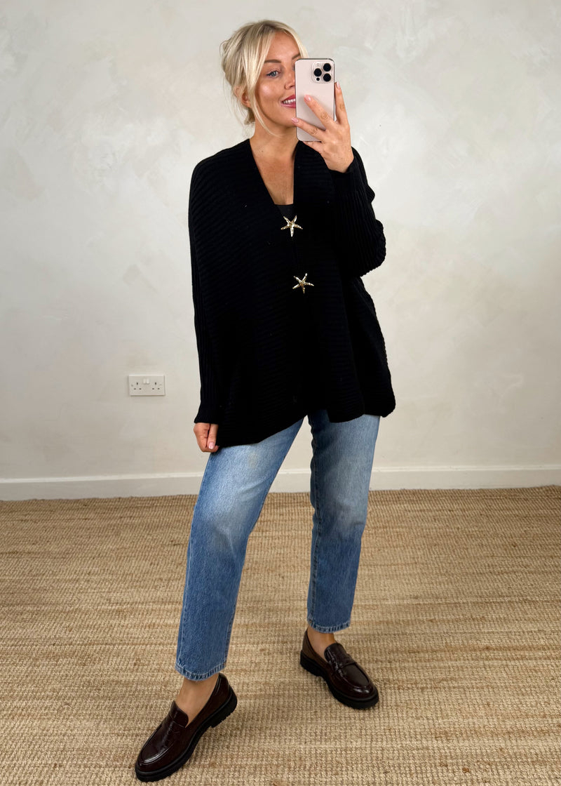 Jamil ribbed starfish knit - black-The Style Attic