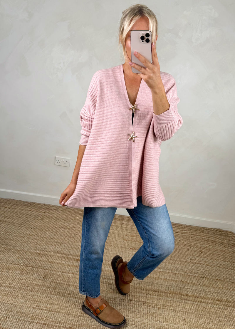 Jamil ribbed starfish knit - blush-The Style Attic