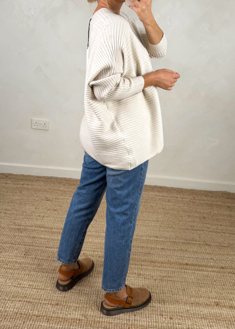 Jamil ribbed starfish knit - cream-The Style Attic