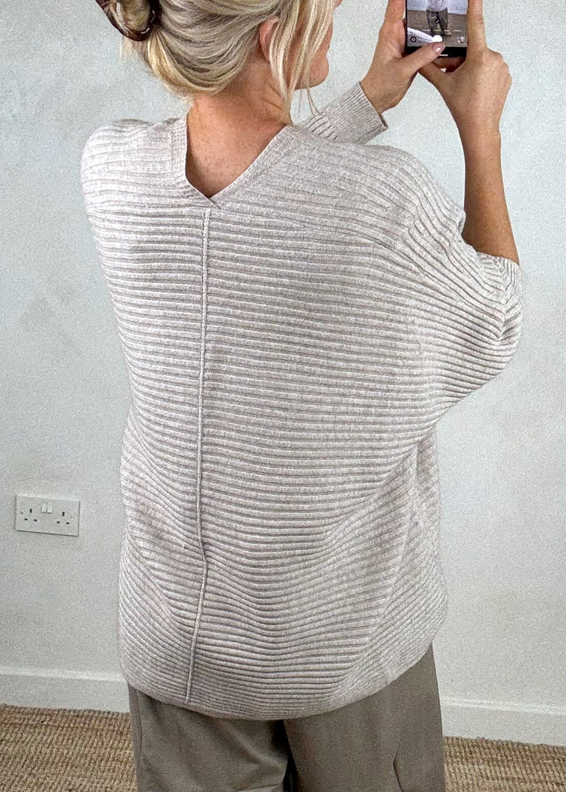 Jamil ribbed starfish knit - oatmeal-The Style Attic