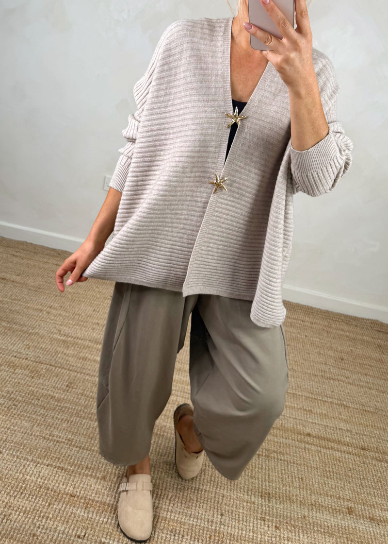 Jamil ribbed starfish knit - oatmeal-The Style Attic