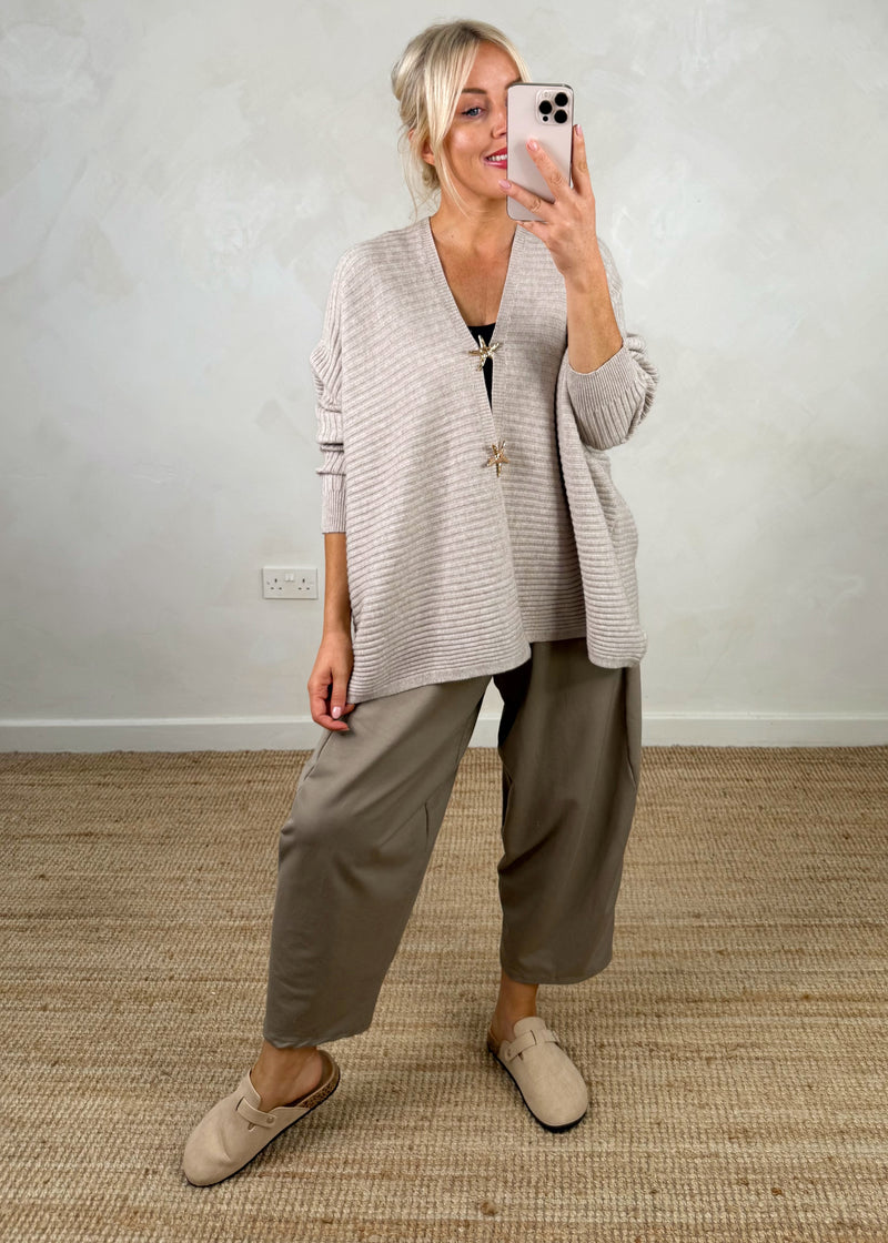 Jamil ribbed starfish knit - oatmeal-The Style Attic
